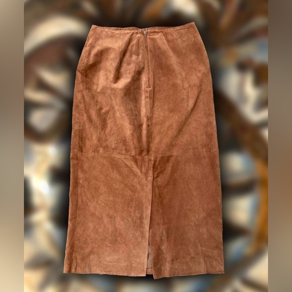 Casual Corner Suede Midi Skirt Sz 8 - Picture 2 of 4